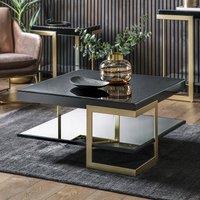 Chittoor Glass Contemporary Coffee Table with Shelf