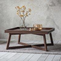 Barauni Boho Carved Wood Tray Coffee Table