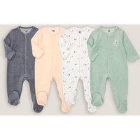 Pack of 4 Sleepsuits in Velour