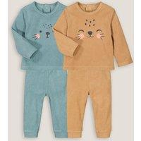 Pack of 2 Pyjamas in Cotton Mix Towelling