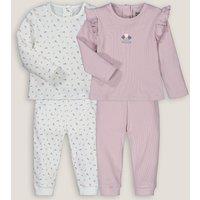 Pack of 2 Pyjamas in Ribbed Cotton