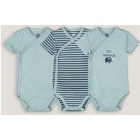 Pack of 3 Bodysuits in Cotton with Short Sleeves