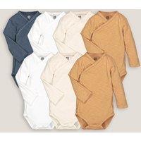 Pack of 7 Newborn Bodysuits in Cotton with Long Sleeves