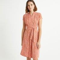 Full Mid-Length Dress in Polka Dot Print