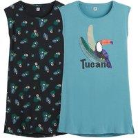 Pack of 2 Nightshirts in Toucan Print Cotton