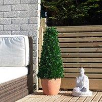 76cm Artificial UV Conical Topiary Plant in Cement Pot