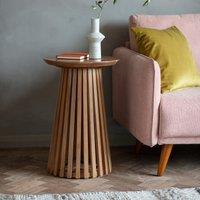 Chapra Round Acacia Wood Slatted Side Table
