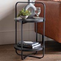 Morbi Industrial Round Two Tier Side Table with Handle