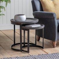 Alwar Wood Nest Side Tables (Set of 2)