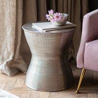 Kolar Antique Embossed Drum Side Table