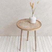 Adoni Hard Carved Mango Wood Side Table