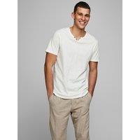 Jjesplit Grandad Collar T-Shirt in Cotton