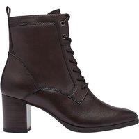 Lace-Up Ankle Boots with Heel in Leather