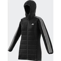 Essentials 3-Stripes Long Hooded Padded Jacket