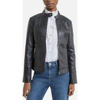 Faux Leather Bomber Jacket