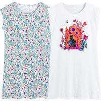 Pack of 2 Nightshirts in Printed Cotton