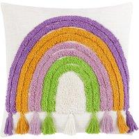 Rainbow Tassel Tufted Filled Cushion 45x45cm