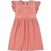 Cotton Embroidered Dress with Short Sleeves