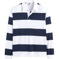 Striped Cotton Polo Shirt with Long Sleeves