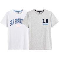 Pack of 2 T-Shirts in Cotton with Varsity Print on Front