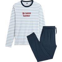Cotton Pyjamas with Breton Striped Top