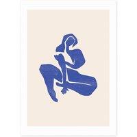 Abstract Blue Woman Print