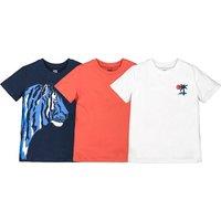 Pack of 3 T-Shirts with Crew Neck in Cotton