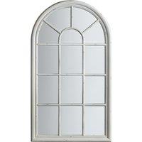 140x80cm White Wood Arched Mirror