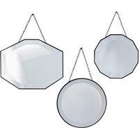 Set of 3 Silver Scatter Mirrors