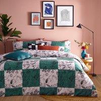 Mythos Checkerboard Reversible Cotton Mix Duvet Cover and Pillowcase Set