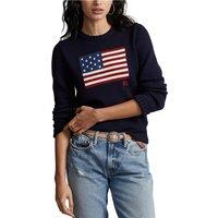 Cotton American Flag Jumper with Crew Neck