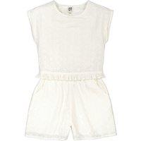 Cotton Ruffle Detail Playsuit with Broderie Anglaise