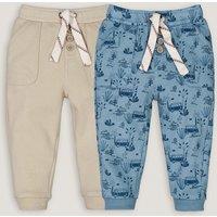 Pack of 2 Joggers in Cotton Mix