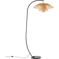 Lola Metal & Rattan Arc Floor Lamp