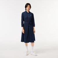 Full Midi Polo Dress in Cotton Petit Pique