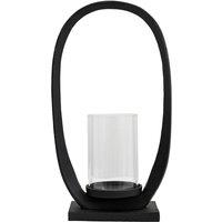 43cm Contemporary Black Metal Lantern