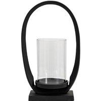 33cm Contemporary Black Metal Lantern