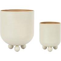 Set of 2 Putty Ceramic Planters