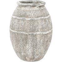 40cm Grey Distressed Cement Vase