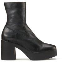 Leather Ankle Boots with Platform Heel