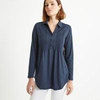 Cotton Mix Polo Tunic with Long Sleeves