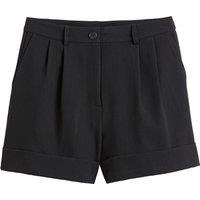 Recycled Pleat Front Shorts with High Waist