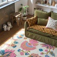 Irne Floral Wool & Cotton Flat Woven Rug