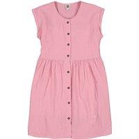 Cotton Muslin Sleeveless Dress with Buttons