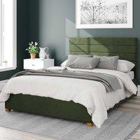 Kelly Velvet Storage Ottoman Bed with Modern Horizontal Upholstered Headboard