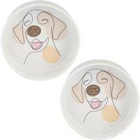 Abstract Collection Set Of 2 Dog Bowls 15cm