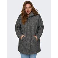Mid-Length Hooded Coat with Zip Fastening