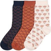 Pack of 3 Pairs of Crew Socks with Art Deco Design in Cotton Mix