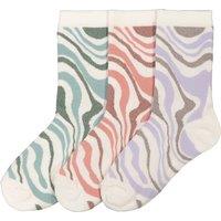 Pack of 3 Pairs of Crew Socks in Zebra Print Cotton Mix