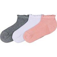 Pack of 3 Pairs of Socks in Plain Cotton Mix with Rolled Edging